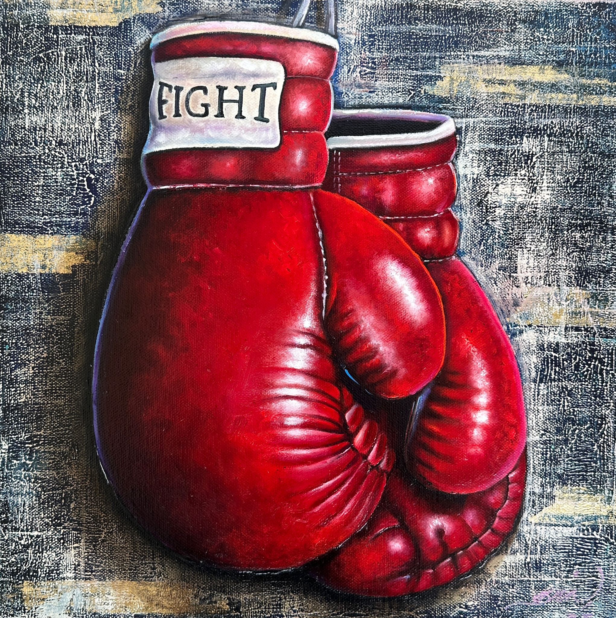 sport, boxing, Fight for Righteousness, Oil on linen, painting, Jayaraman Kalidass